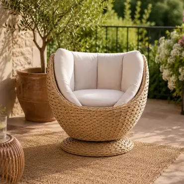 Montana swivel chair – hand-woven, UV-stabilised