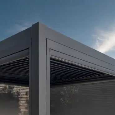 Jupiter 3m x 3m Aluminium Pergola Frame & Manual Operated Galvanised Steel Roof Louvres