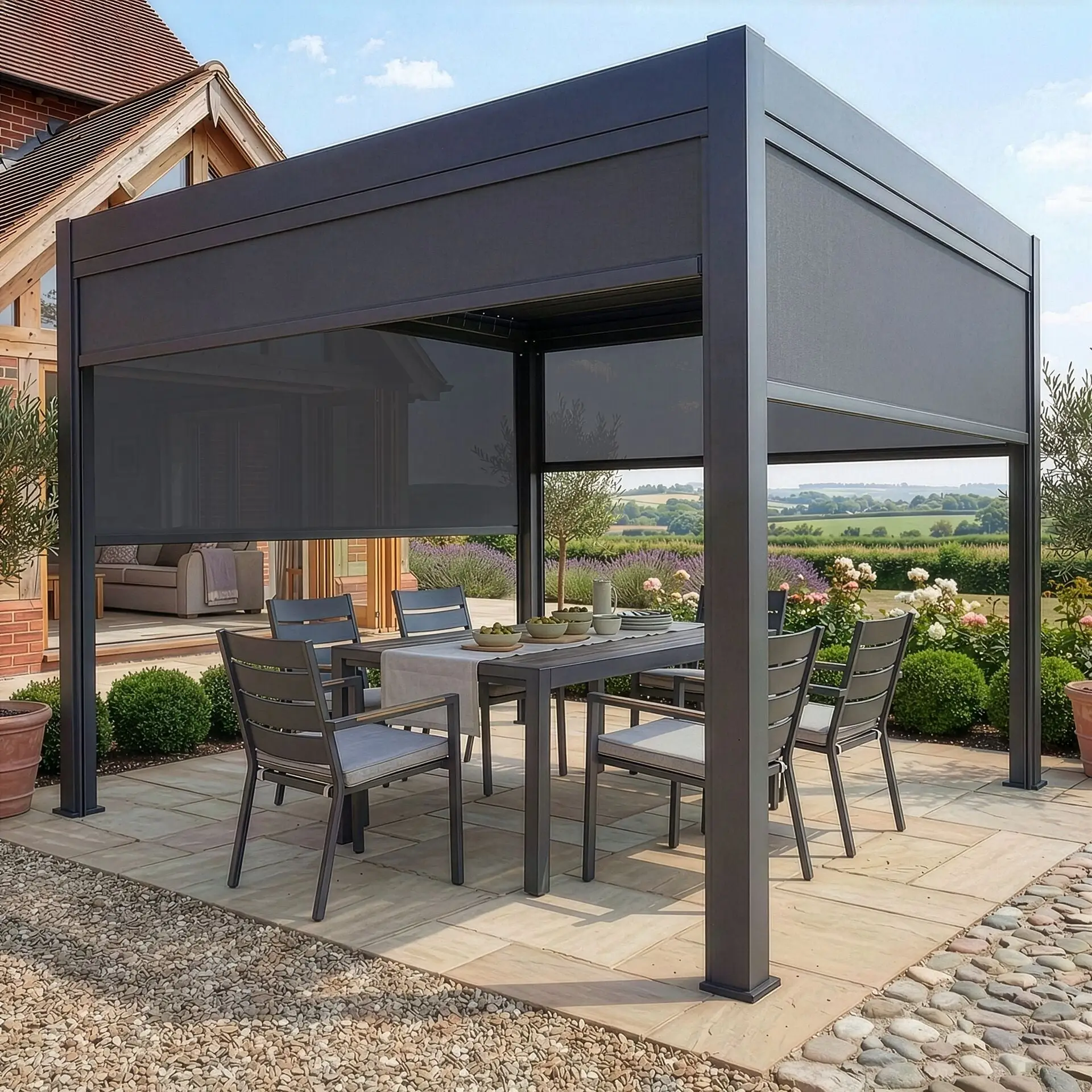 Jupiter Pergola Zip Drop Side Blind - 3m width