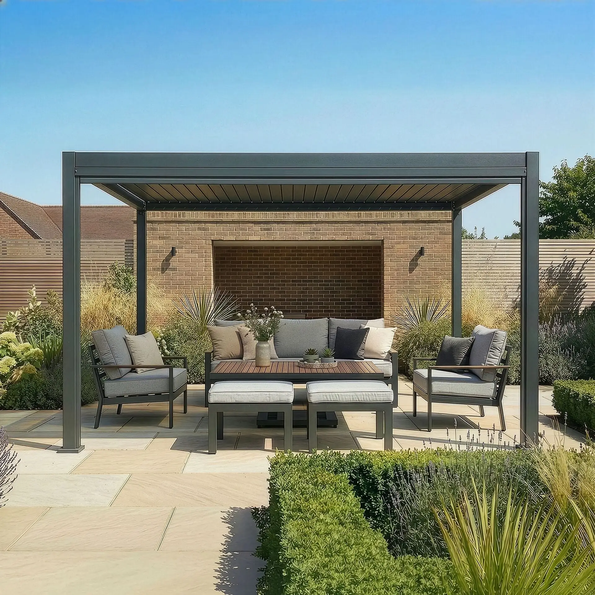 Jupiter Pergola Zip Drop Side Blind - 4m width