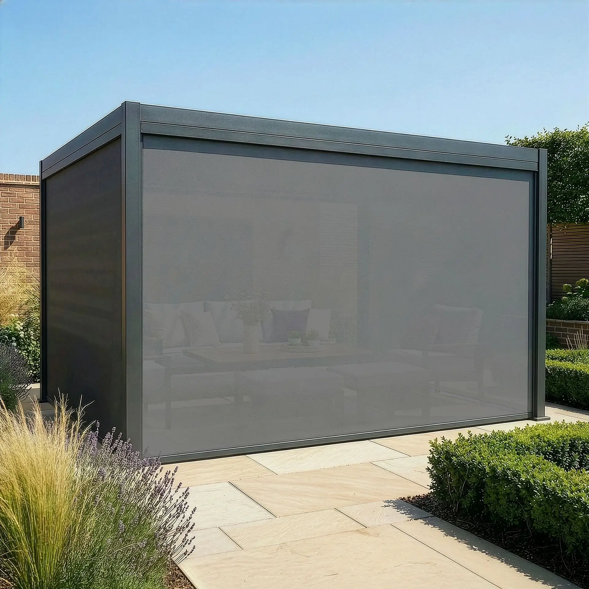 Jupiter Pergola Zip Drop Side Blind - 4m width