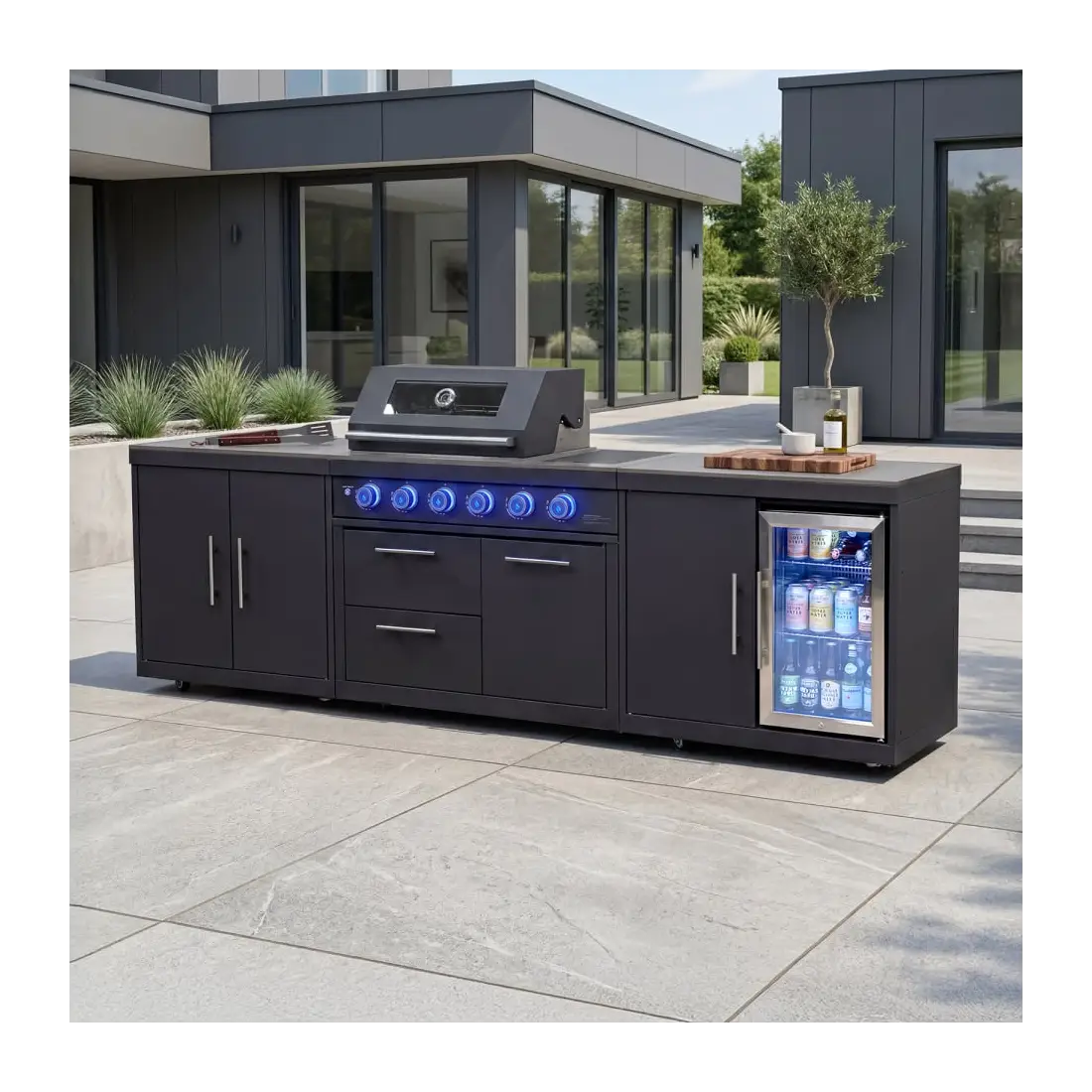 Riley Straight Outdoor Kitchen 4 Burner Gas BBQ S2961-A
