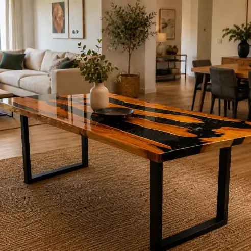 Epoxy Resin Table - Black Epoxy Resin Table - Black