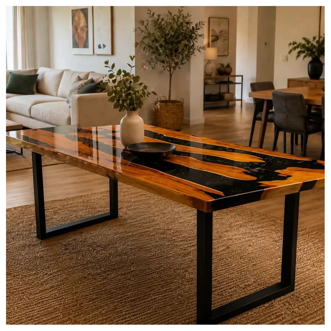 Epoxy Resin Table - Black Epoxy Resin Table - Black