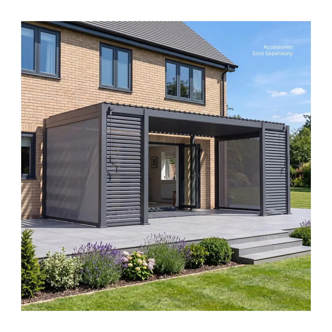 Titan Aluminium Metal Pergola - 6m (1+4+1m) x 3m Free Standing Titan Aluminium Metal Pergola - 6m (1+4+1m) x 3m Free Standing