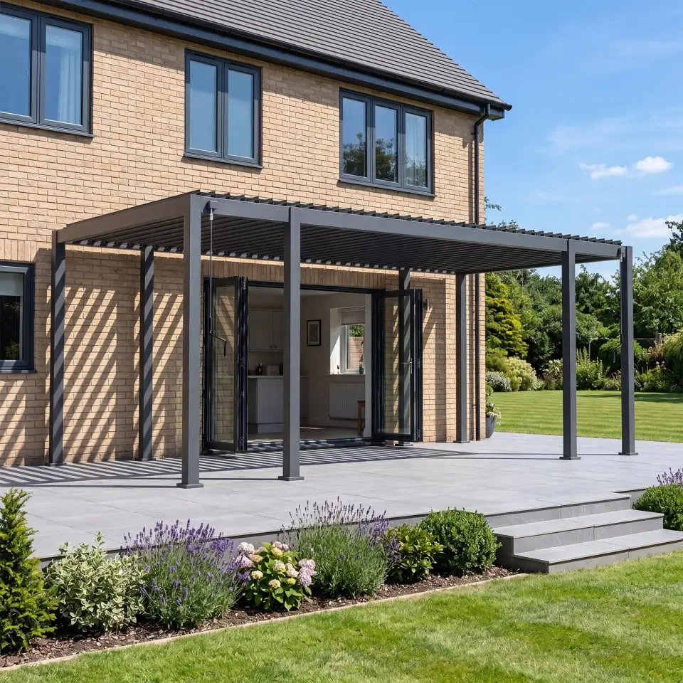 Titan Aluminium Metal Pergola - 6m (1+4+1m) x 3m Free Standing
