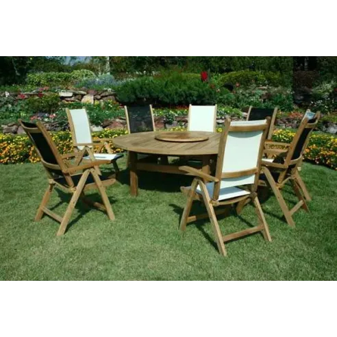 TNT recliner x 8 with 210cm dia chunky table