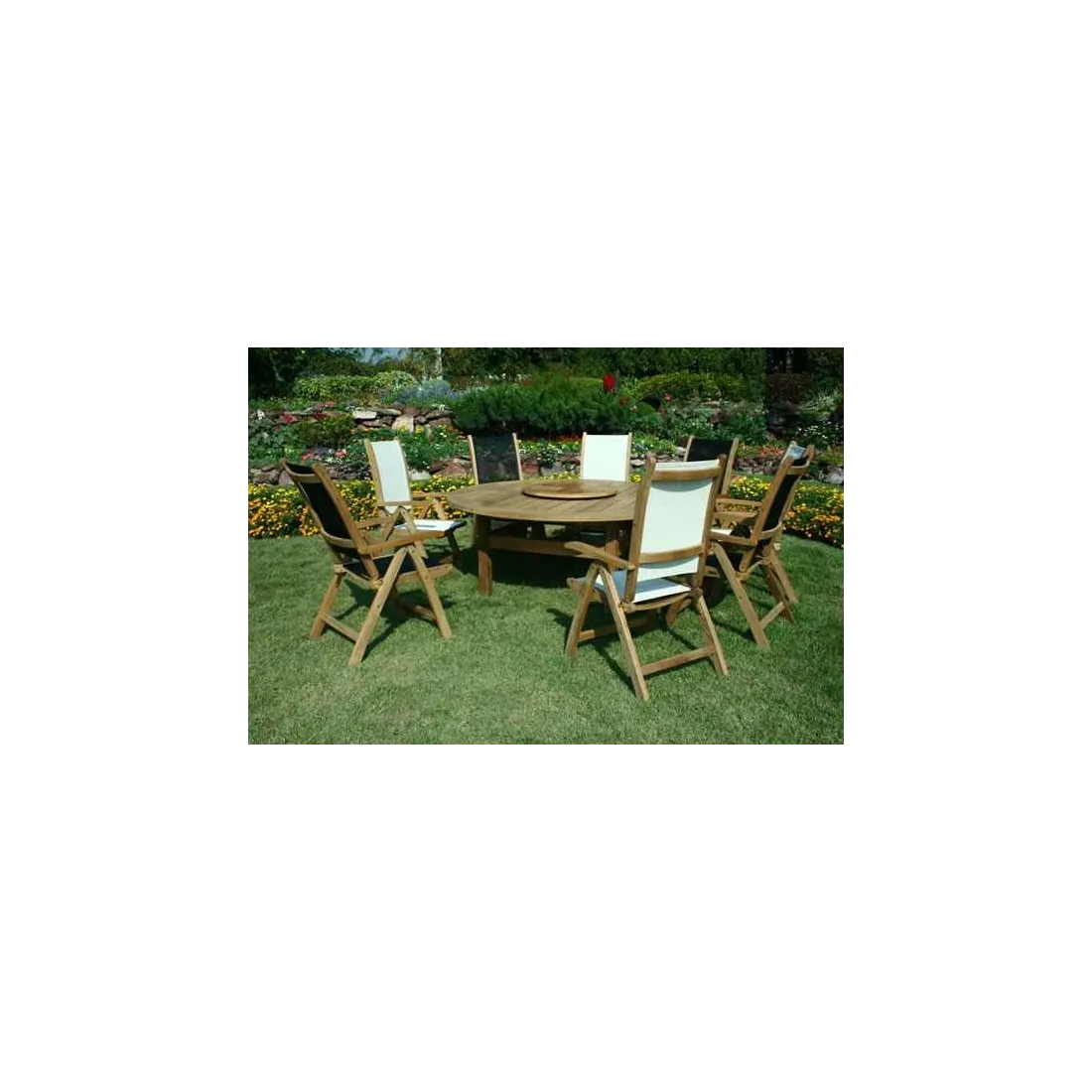 TNT recliner x 8 with 210cm dia chunky table