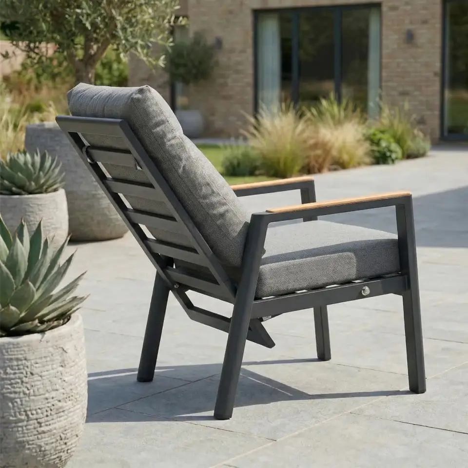 Isaac 6 Seat Aluminium Wood Dining
