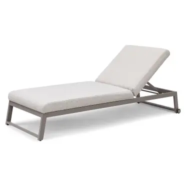Fabric Allure Sunlounger x2 White frame