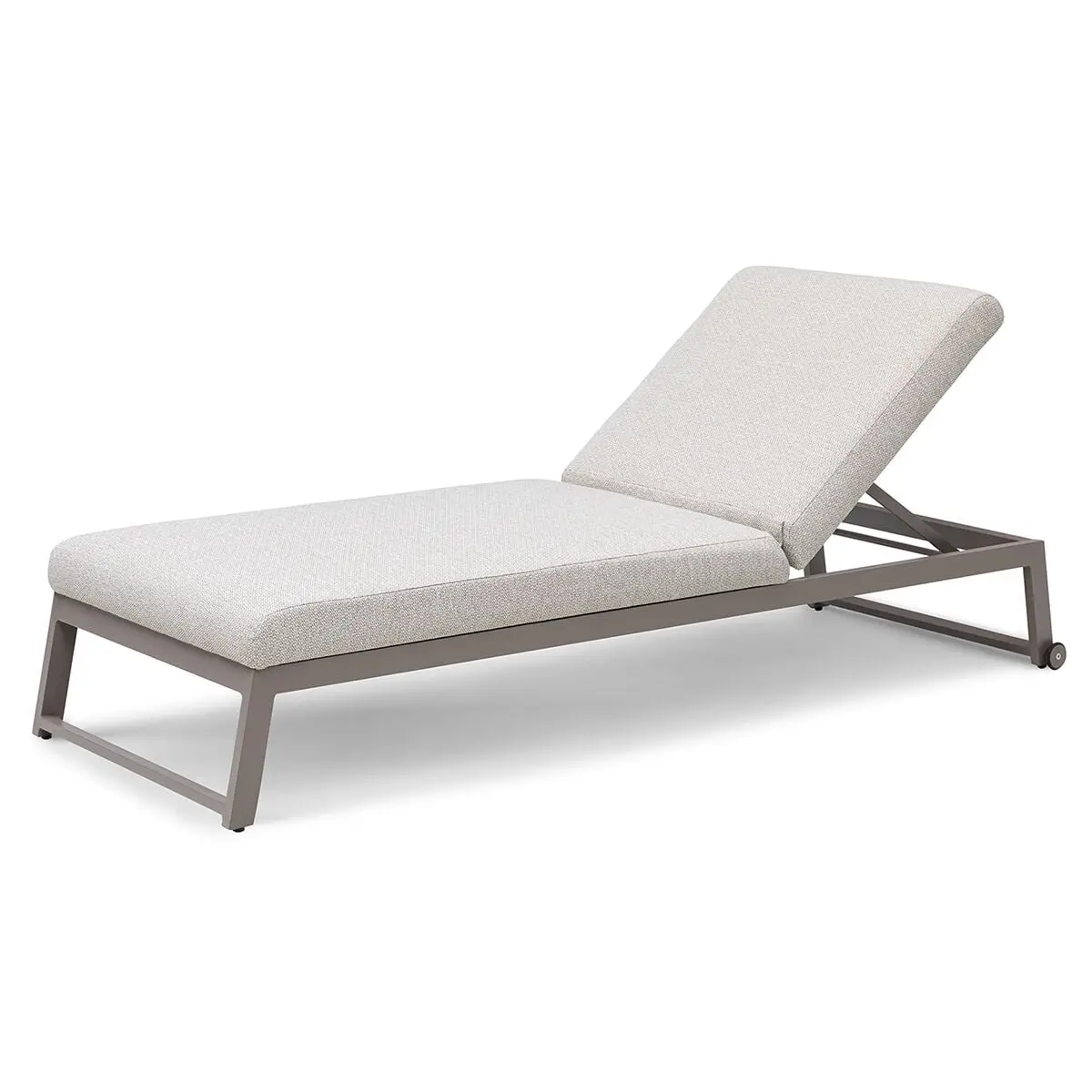 Fabric Allure Sunlounger x2 White frame