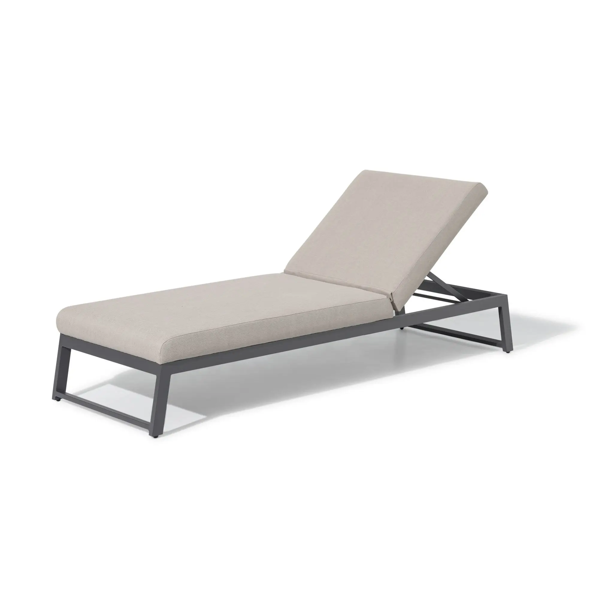 Fabric Allure Sunlounger x2 White frame