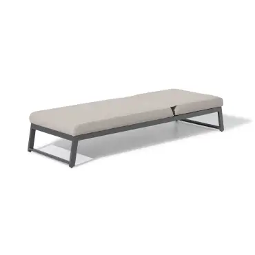 Fabric Allure Sunlounger x2 White frame