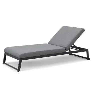 Fabric Allure Sunlounger x2 White frame