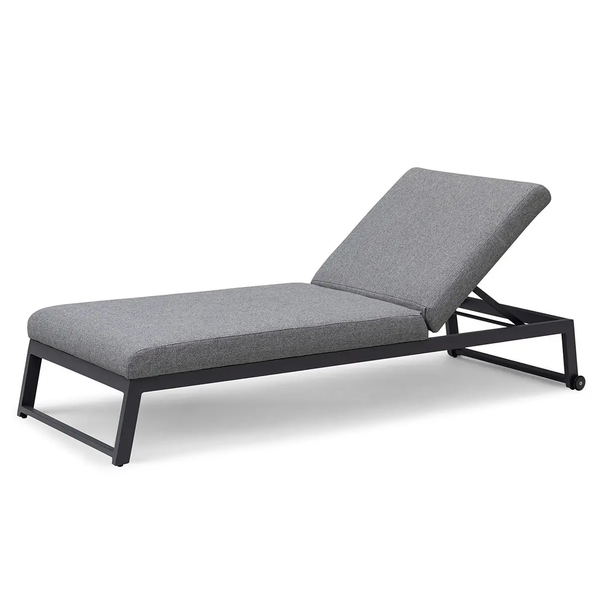 Fabric Allure Sunlounger x2 White frame