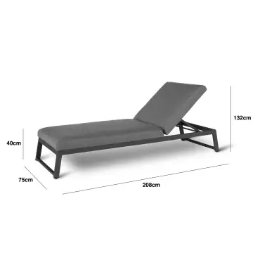 Fabric Allure Sunlounger x2 White frame