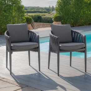 Milan Rope Weave Pair of Dining Chairs  - 2