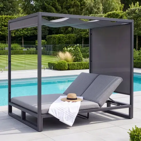 Allure Cabana Double Sunlounger - Zinc Grey