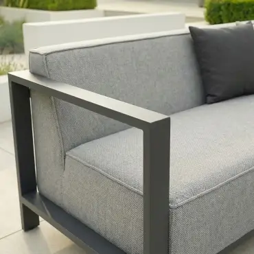 Fabric Ibiza 3 Seat Sofa Set - Round Coffee Table & 3 Footstools