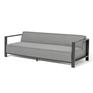 Fabric Ibiza 3 Seat Sofa Set - Round Coffee Table & 3 Footstools