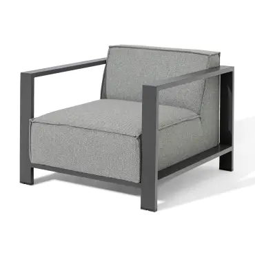 Fabric Ibiza 3 Seat Sofa Set - Round Coffee Table & 3 Footstools