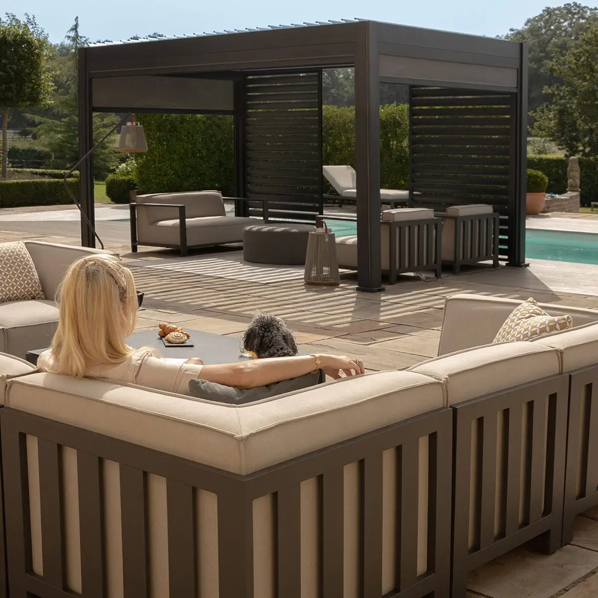 Ibiza Small Corner Sofa Set & Round Coffee Table