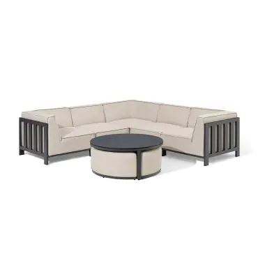 Ibiza Small Corner Sofa Set & Round Coffee Table