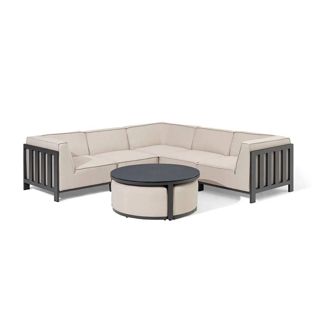 Ibiza Small Corner Sofa Set & Round Coffee Table