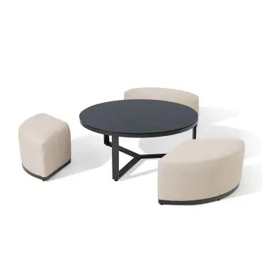Ibiza Small Corner Sofa Set & Round Coffee Table