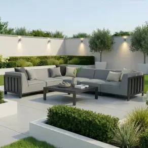 Ibiza Medium Corner Sofa Set Square Coffee Table