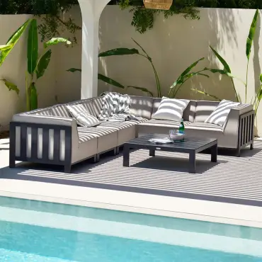 Ibiza Medium Corner Sofa Set Square Coffee Table