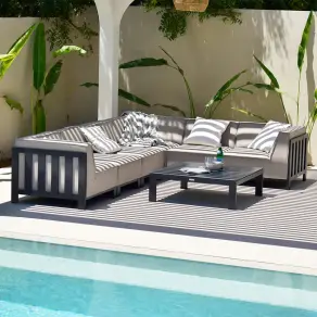 Ibiza Medium Corner Sofa Set Square Coffee Table