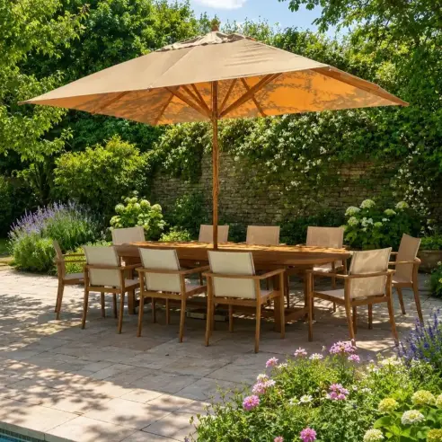 Bamboo 3.5m x 2.5m Rectangular garden Parasol Bamboo 3.5m x 2.5m Rectangular garden Parasol