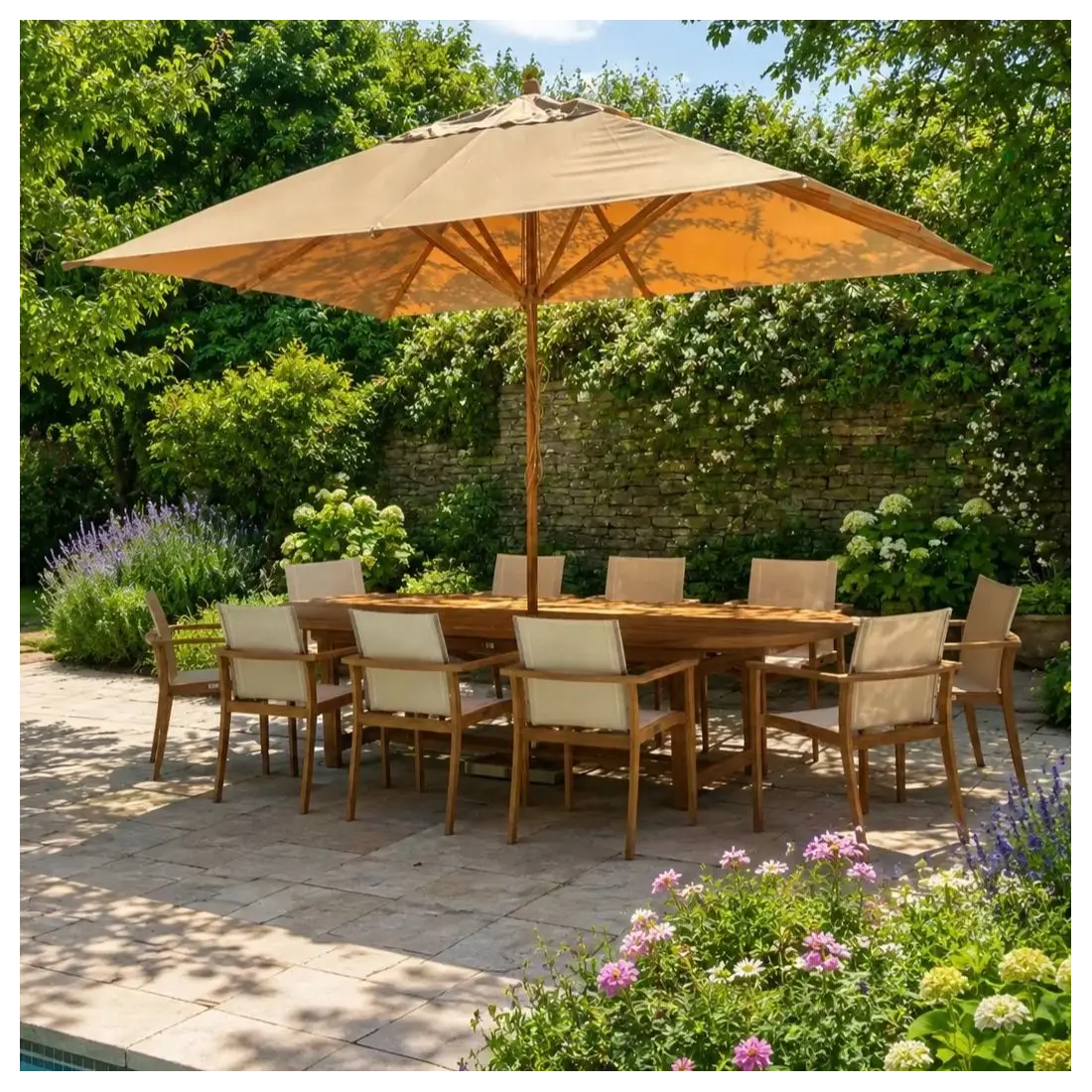 Bamboo 3.5m x 2.5m Rectangular garden Parasol Bamboo 3.5m x 2.5m Rectangular garden Parasol