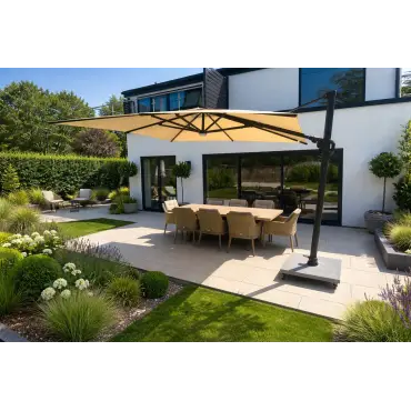 Sicily 3M Square Cantilever Parasol With LED Lights