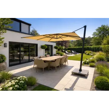 Sicily 3M Square Cantilever Parasol With LED Lights