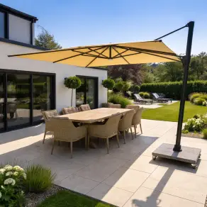 Sicily 3M Square Cantilever Parasol With LED Lights