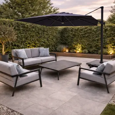 Sicily 3M Square Cantilever Parasol With LED Lights