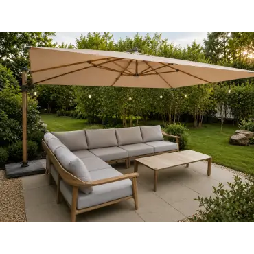 Pisa Cantilever 3m x 4m Parasol & LED Lights Portrait