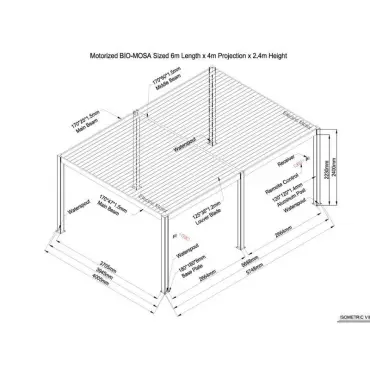 Eclipse 6 X 4m LED Motorised Pergola | Free Standing