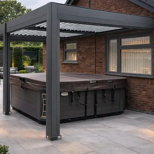 Wall Mounted 5M X 3M ECLIPSE GAZEBO - A wall-mounted gazebo ­is a beautiful extended version of our smaller Eclipse gazebos!