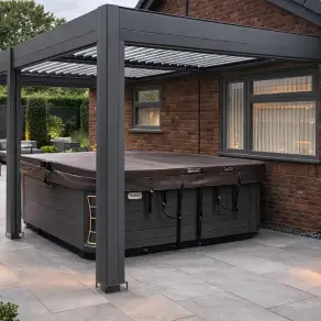 Wall Mounted 5M X 3M ECLIPSE GAZEBO - A wall-mounted gazebo ­is a beautiful extended version of our smaller Eclipse gazebos!
