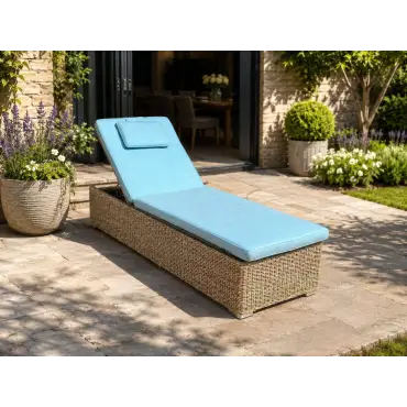 Willow Rattan Sun Lounger – Adjustable, UV-stabilised