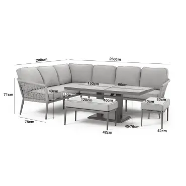 Monaco Rope Weave Large Corner Dining Set
