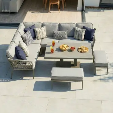 Monaco Rope Weave Large Corner Dining Set