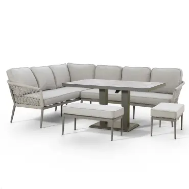 Monaco Rope Weave Large Corner Dining Set