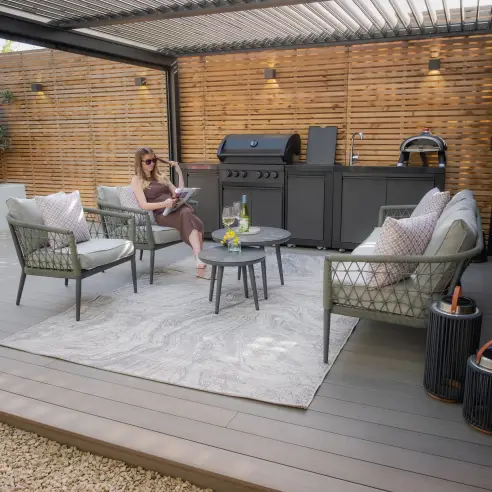 Monaco Rope Sofa Set – 3 Seat with Round Tables Monaco Rope Sofa Set – 3 Seat with Round Tables