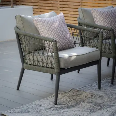 Monaco Rope Sofa Set – 3 Seat with Round Tables