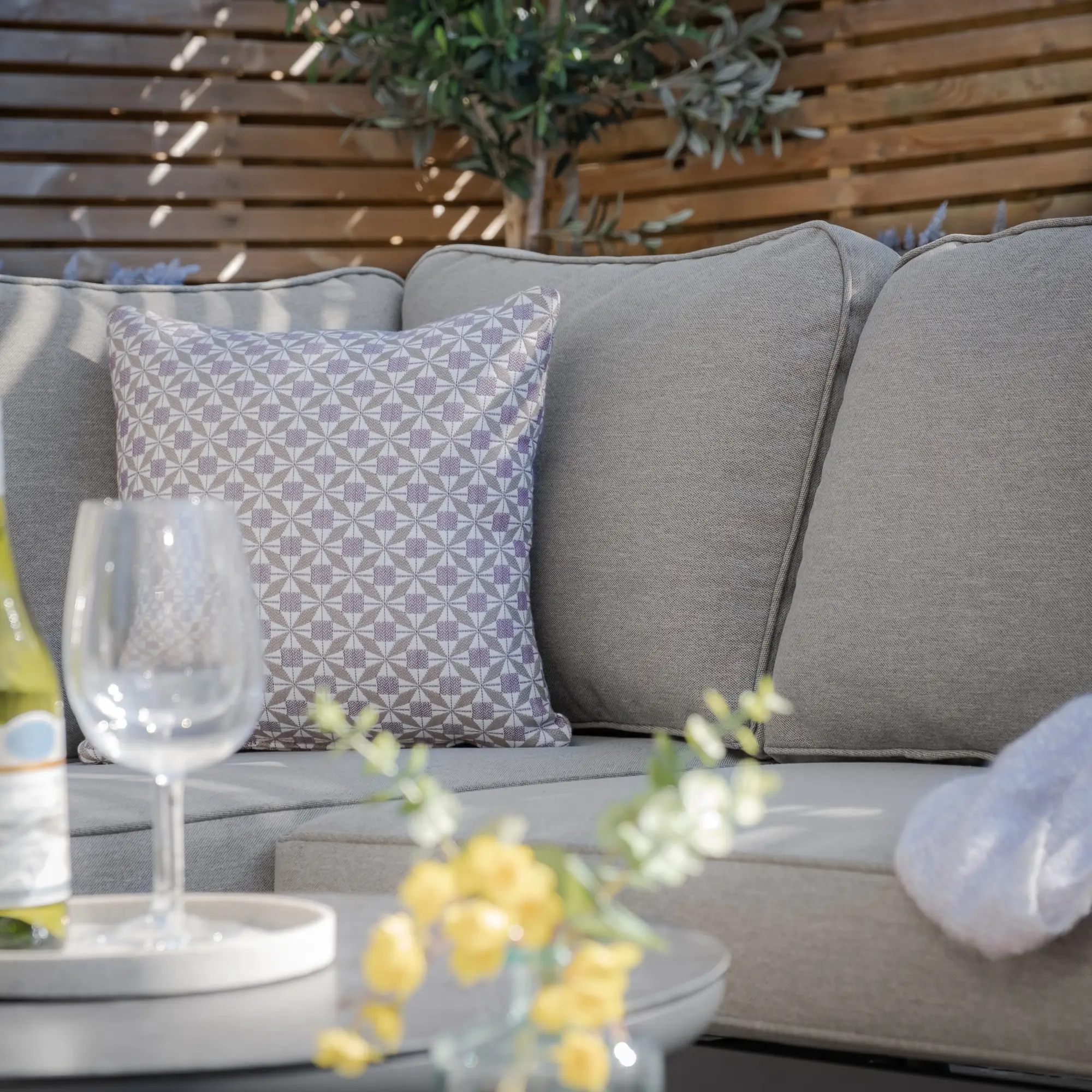 Monaco Rope Weave 3 Seat Sofa Set with Pair of Round Coffee Tables