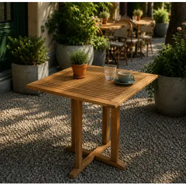 Cafe 75cm sq teak table
